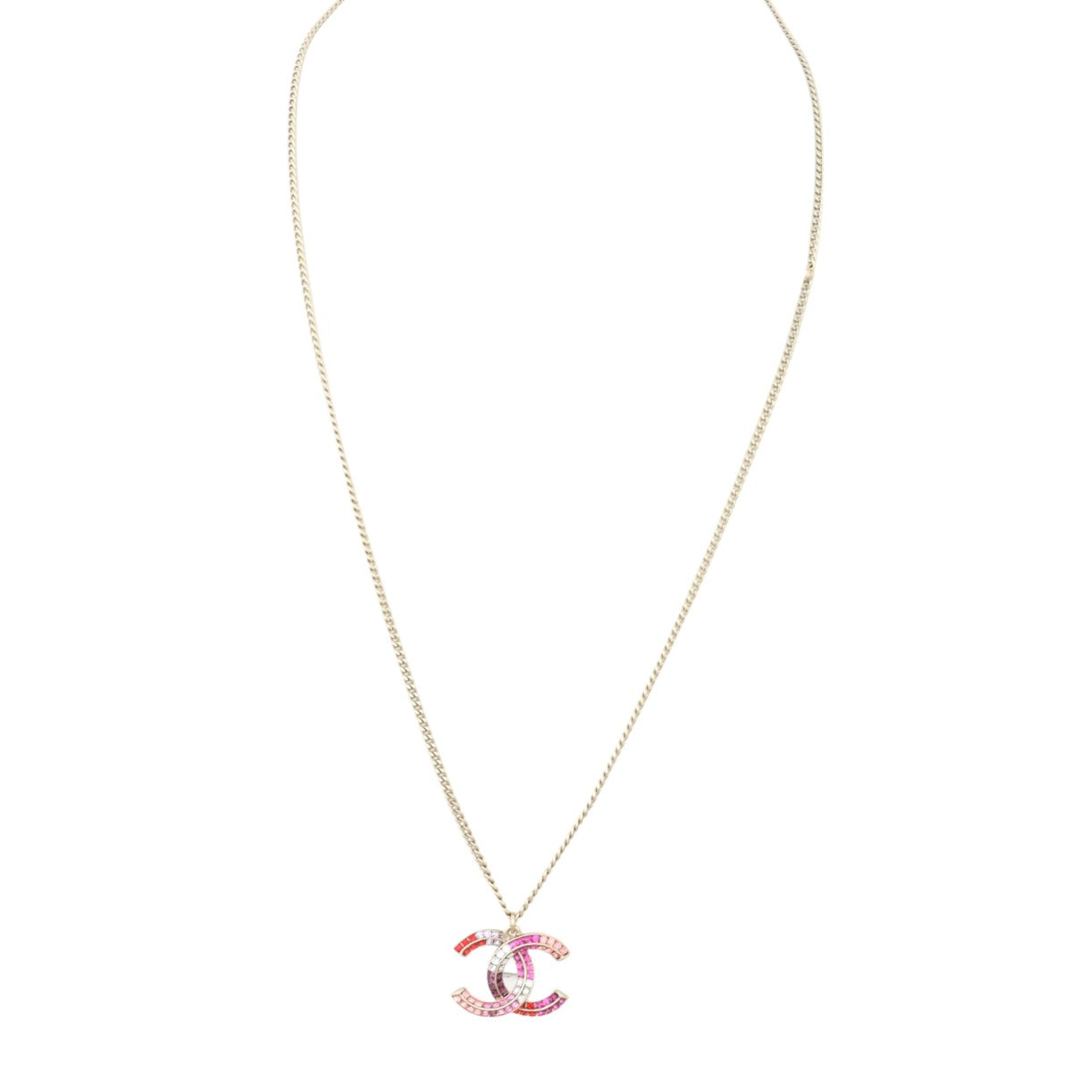 Chanel CC Crystal Pendant Necklace