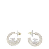 Chanel CC Crystal Hoop Earrings
