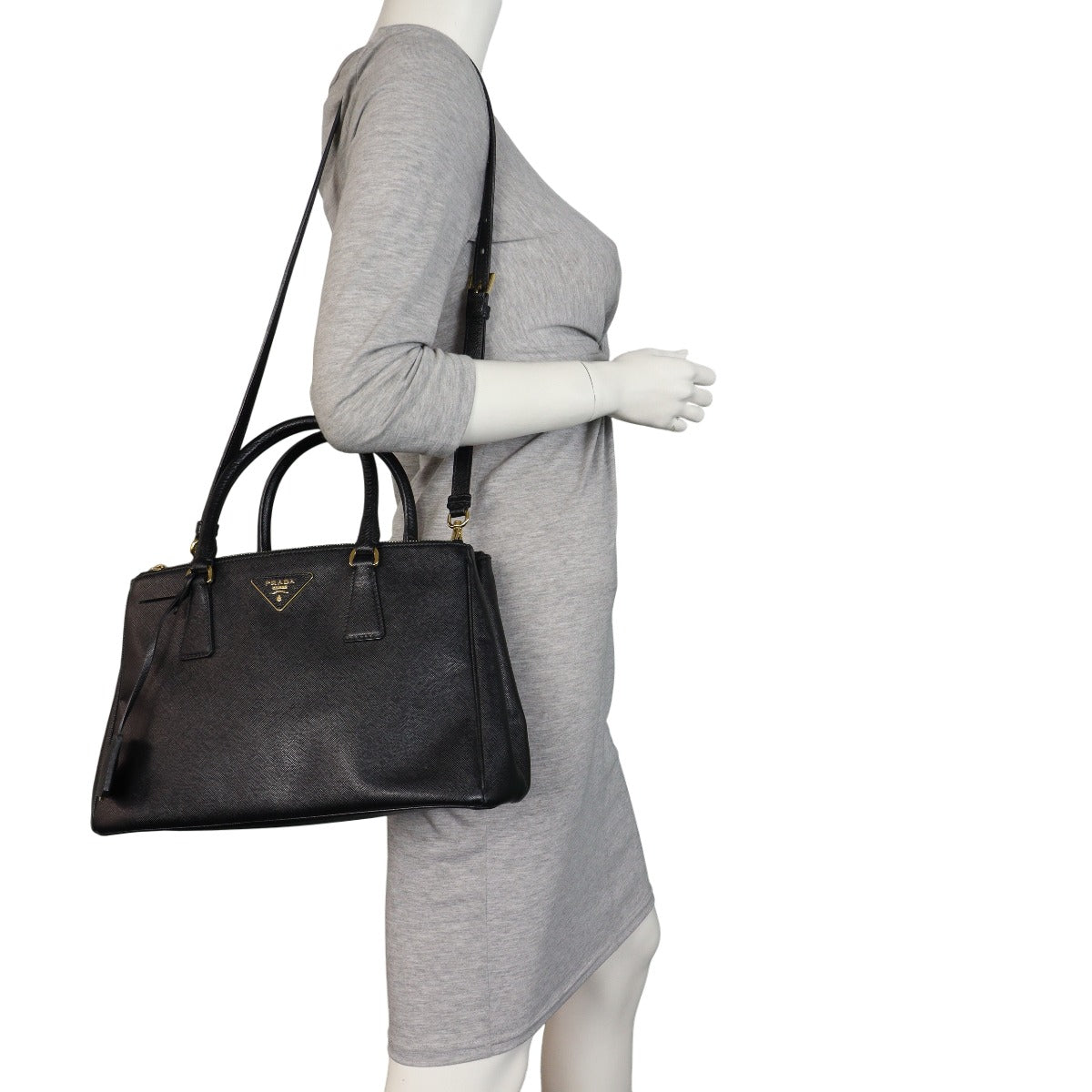 Prada Saffiano Lux Galleria Double Zip Tote Small