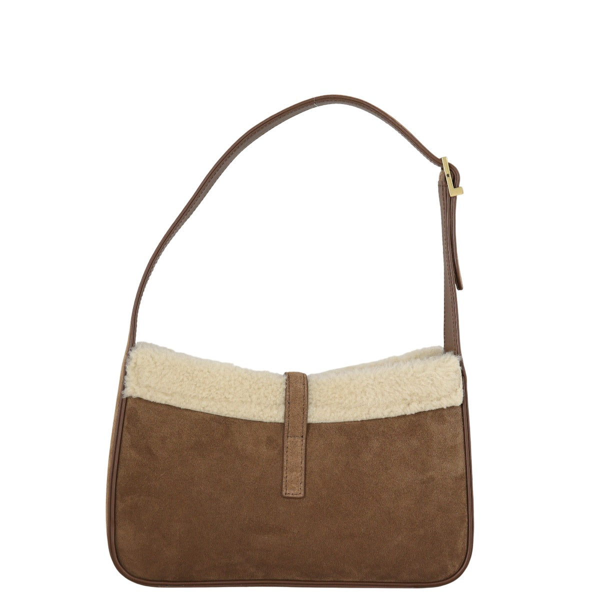 Saint Laurent Le 5 a 7 Hobo Suede Shearling