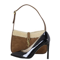Saint Laurent Le 5 a 7 Hobo Suede Shearling