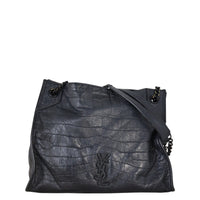 Saint Laurent Niki Tote Bag Medium Croc Embossed