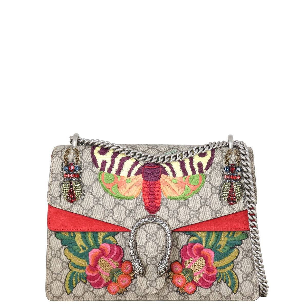 Gucci Dionysus GG Supreme Moth Embroidered Medium Shoulder Bag