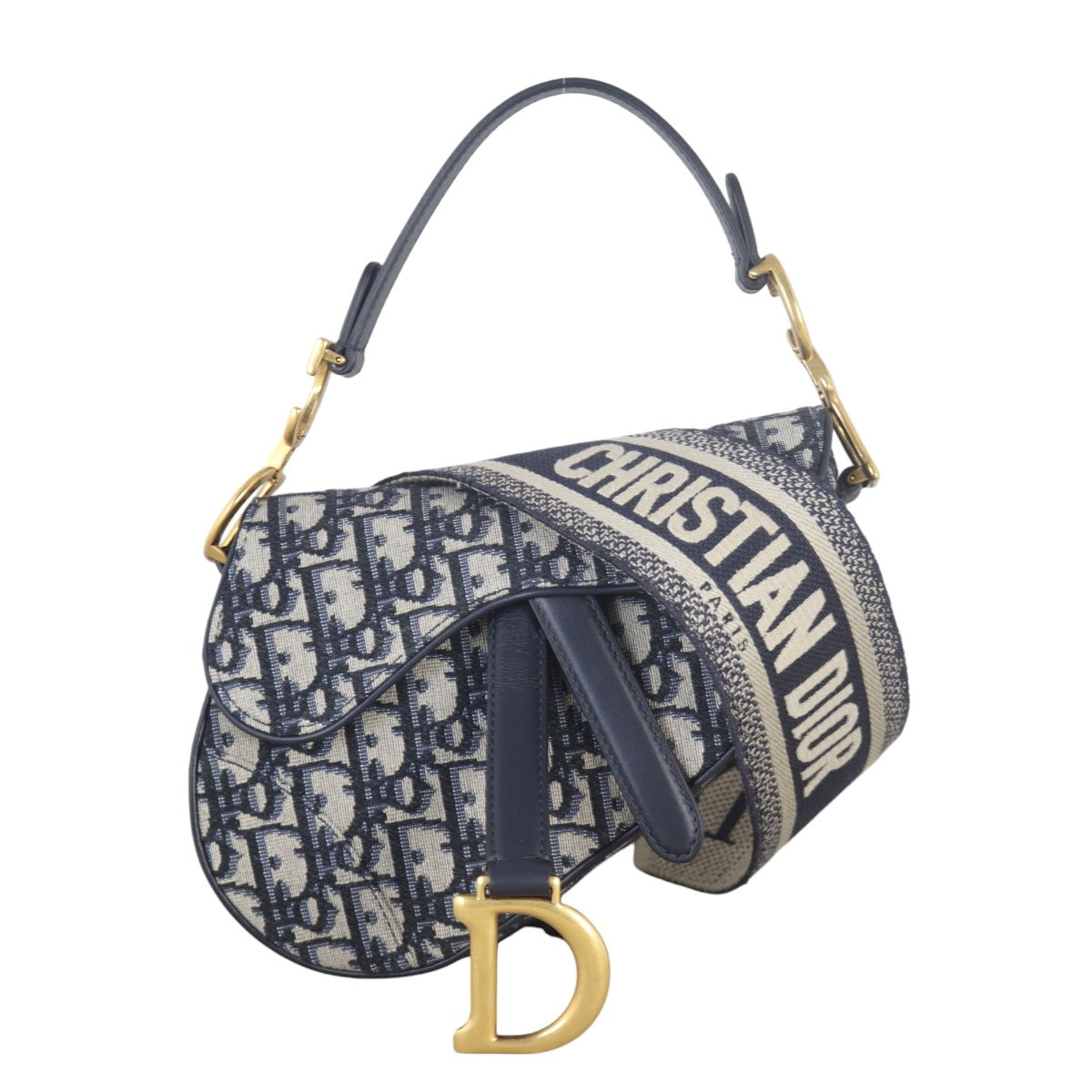 Dior Saddle Bag Mini Oblique with Embroidered Strap