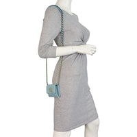 Chanel 19 Flap Card Holder on Chain Denim