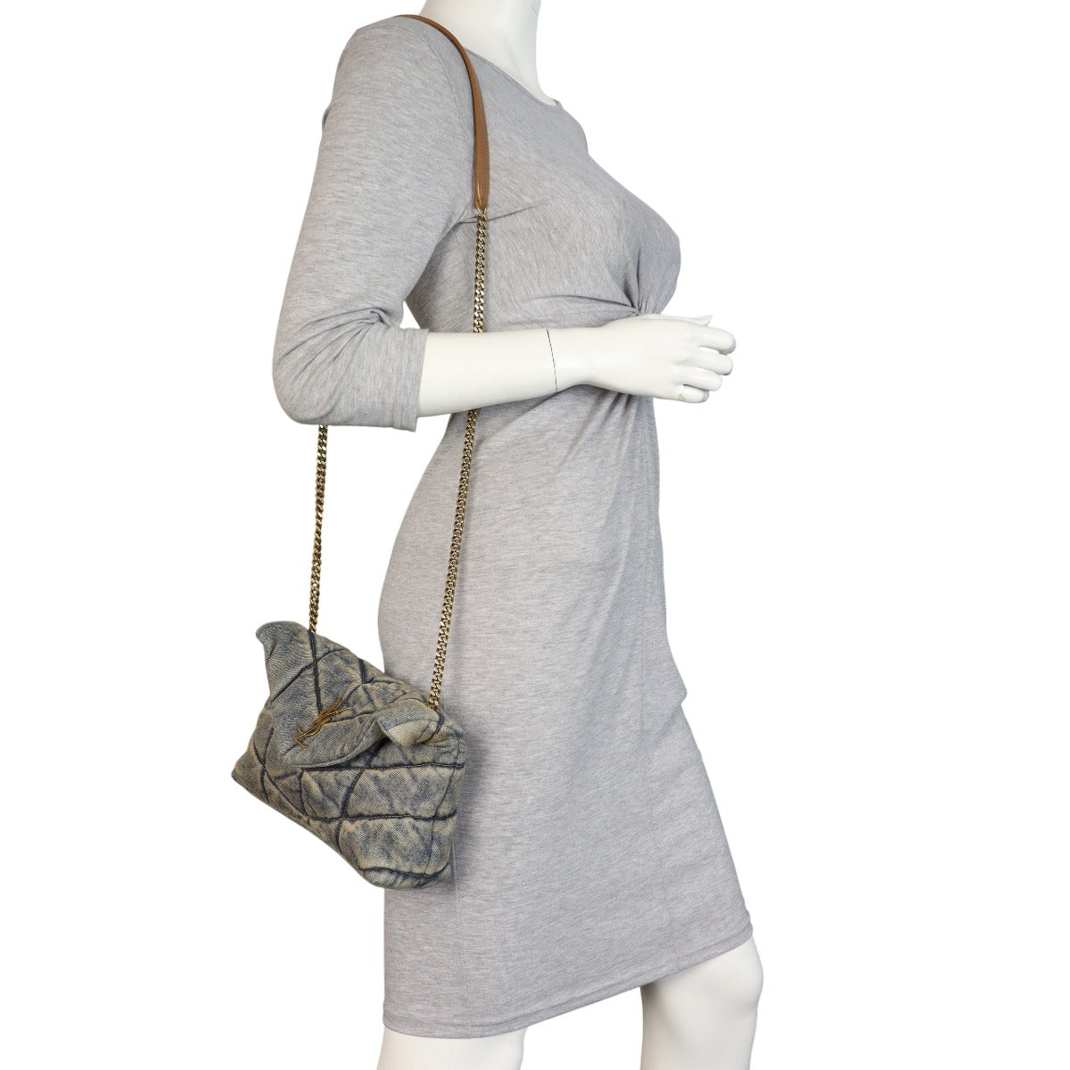 Saint Laurent Puffer Toy Chain Bag Denim