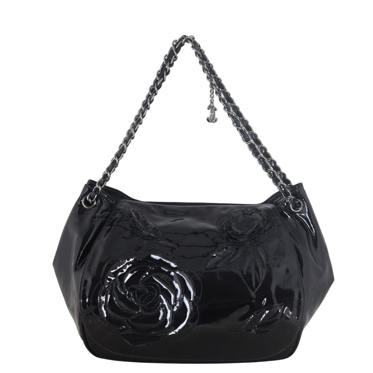 Chanel Camellia Accordion Flap Bag Patent