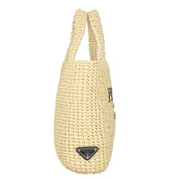 Prada Raffia Logo Tote Small