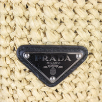 Prada Raffia Logo Tote Small