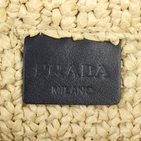 Prada Raffia Logo Tote Small