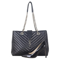 Saint Laurent Chevron Shopping Tote