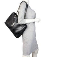 Saint Laurent Chevron Shopping Tote