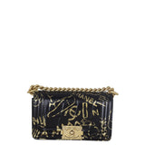Chanel Boy Small Croc Embossed Graffiti