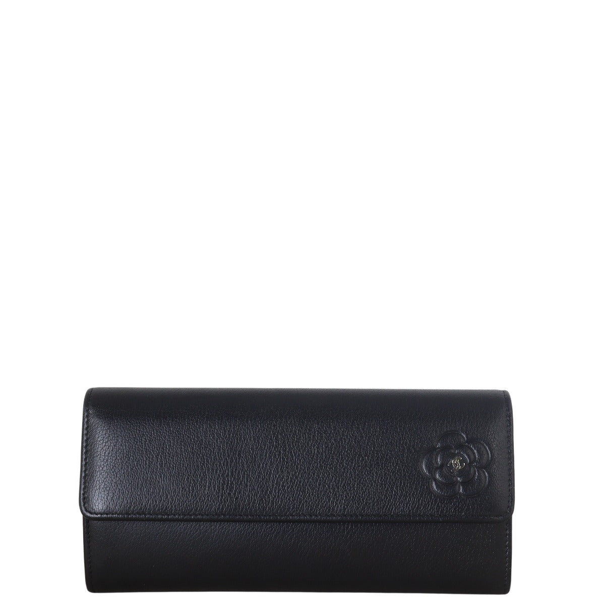 Chanel Camellia Embossed Flap Wallet