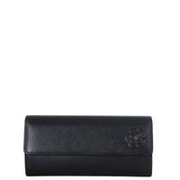 Chanel Camellia Embossed Flap Wallet