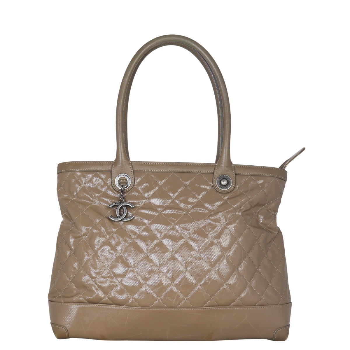 Chanel CC Patent Canvas Tote