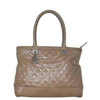 Chanel CC Patent Canvas Tote