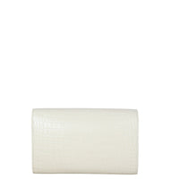 Saint Laurent Uptown Chain Wallet Croc-Embossed