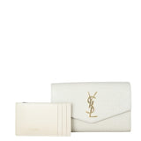 Saint Laurent Uptown Chain Wallet Croc-Embossed