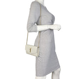 Saint Laurent Uptown Chain Wallet Croc-Embossed