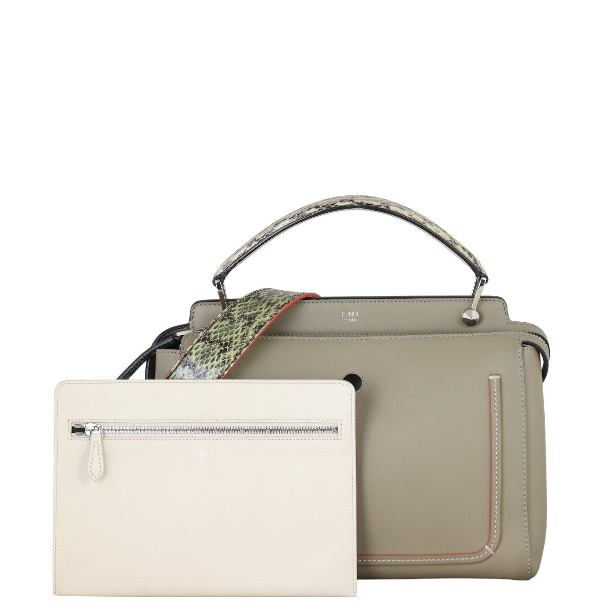 Fendi DotCom Top Handle Bag Python