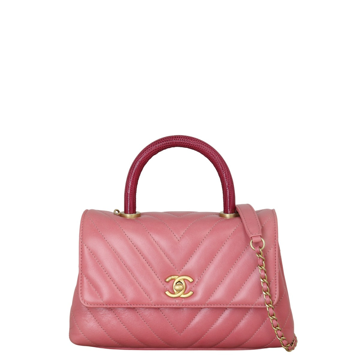 Chanel Coco Top Handle Mini Bag Chevron