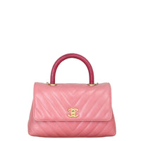 Chanel Coco Top Handle Mini Bag Chevron