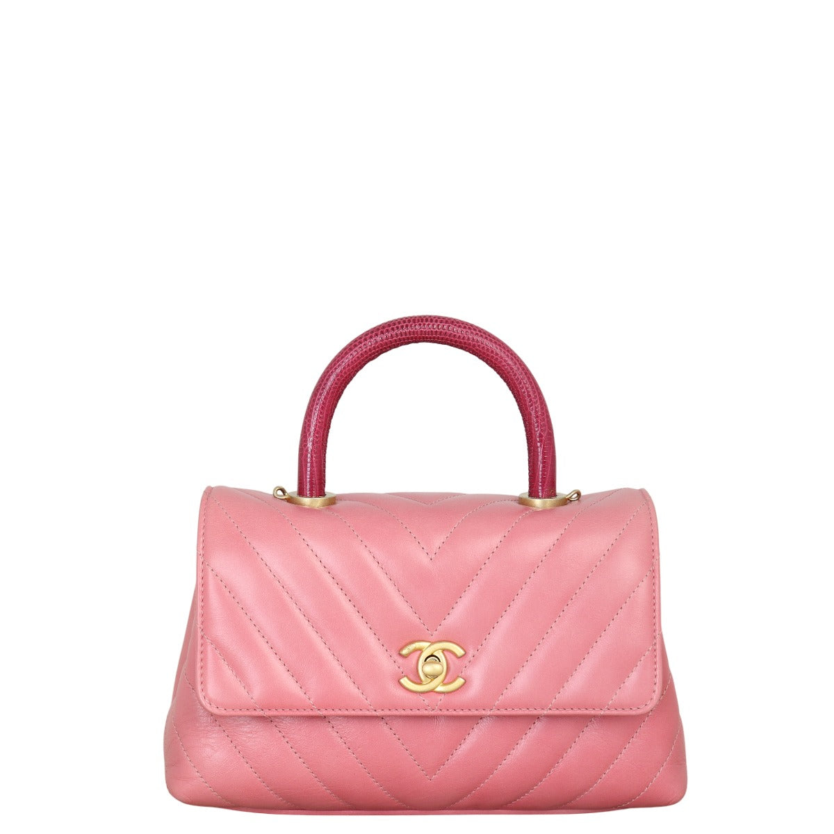 Chanel Coco Top Handle Mini Bag Chevron
