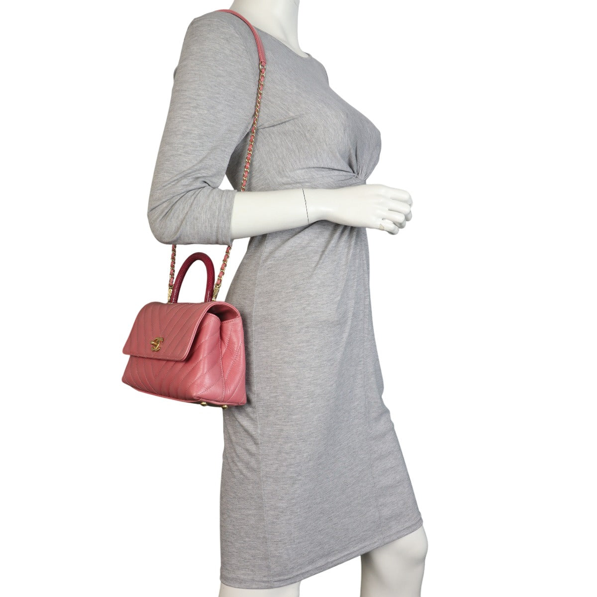 Chanel Coco Top Handle Mini Bag Chevron