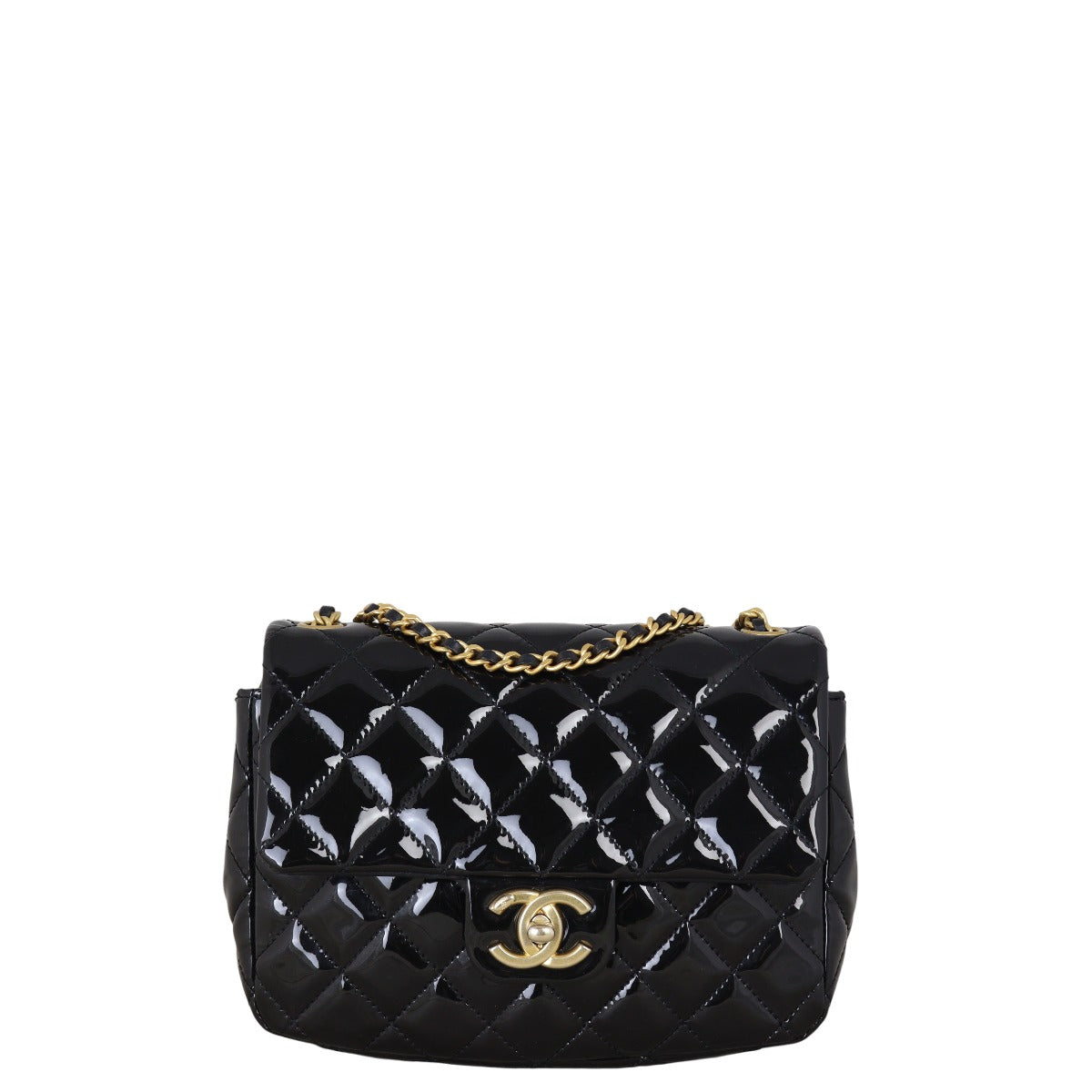 Chanel Coco de Toi Heart Chain Square Flap Bag Patent