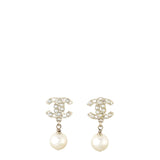Chanel CC Pearl Drop Earrings