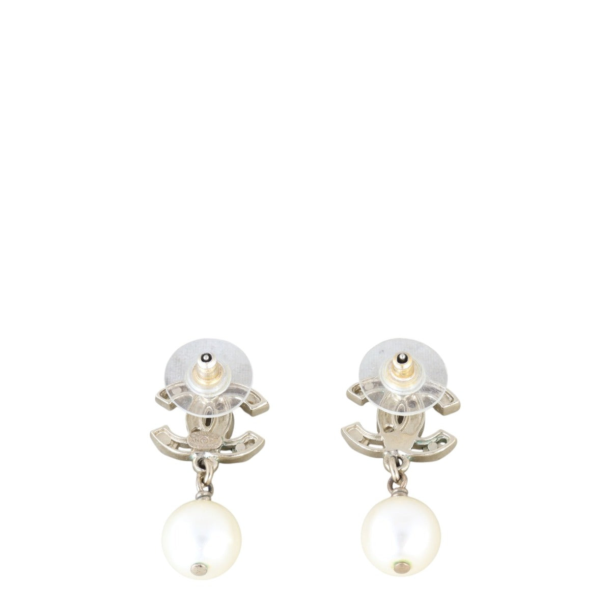 Chanel CC Pearl Drop Earrings