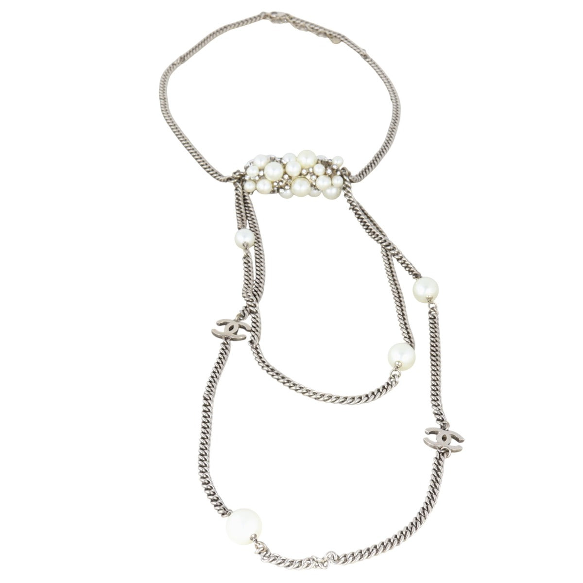 Chanel CC Pearl Chain Long Necklace