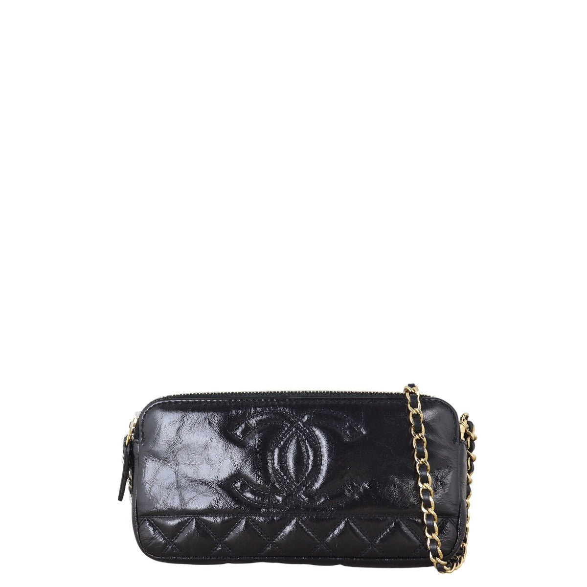 Chanel CC Double Zip Clutch with Chain