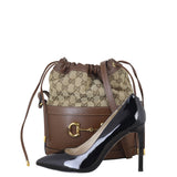 Gucci GG Supreme Horsebit 1955 Drawstring Bucket Bag