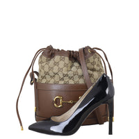 Gucci GG Supreme Horsebit 1955 Drawstring Bucket Bag
