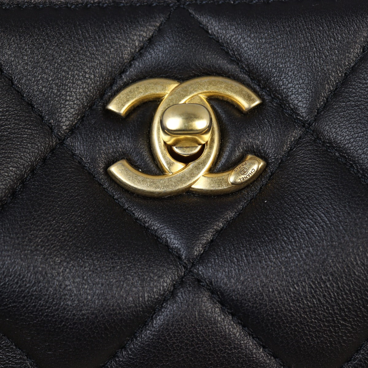Chanel CC Quilted Lambskin Hobo