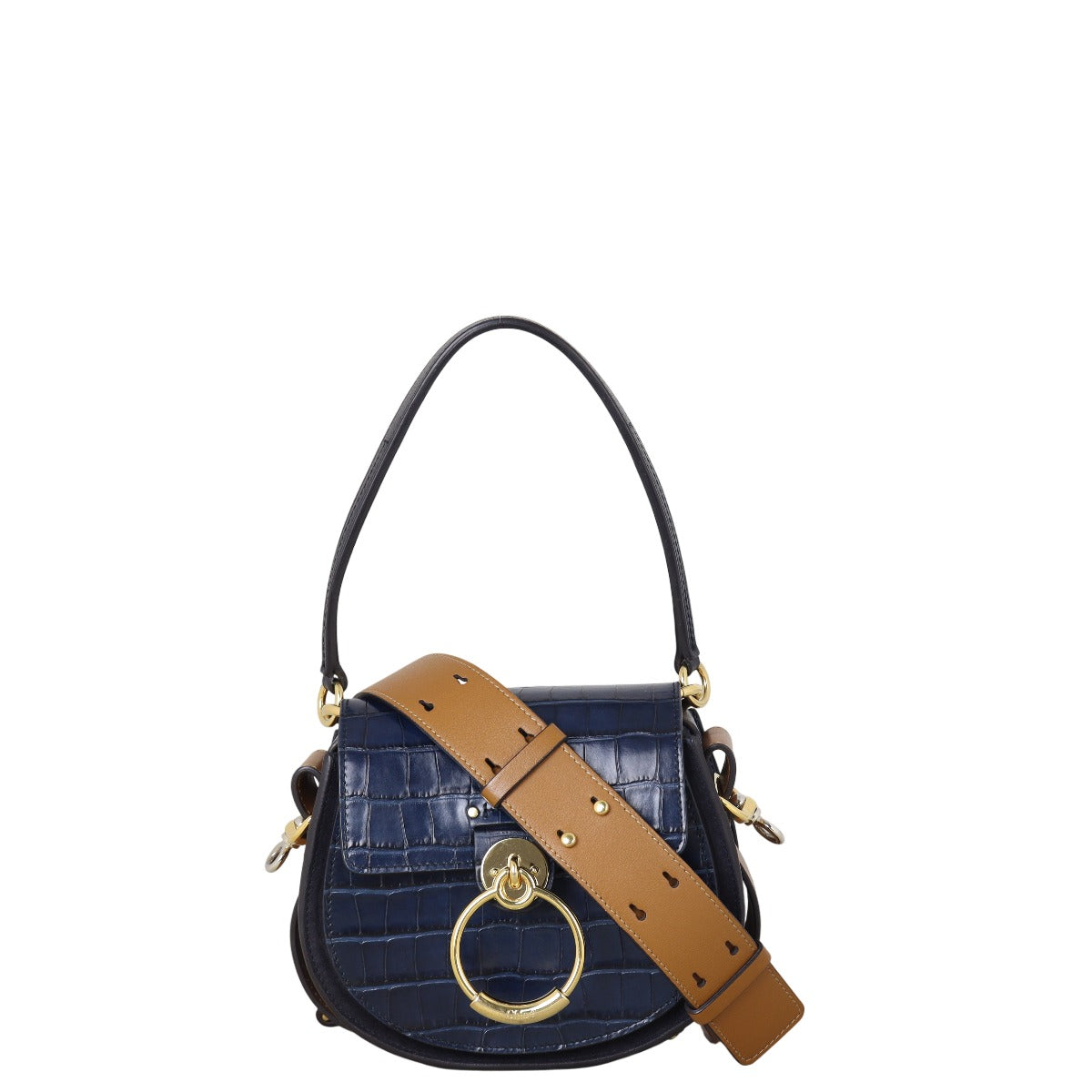 Chloe Tess Small Croc-Embossed