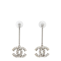 Chanel Crystal CC Baguette Drop Earrings
