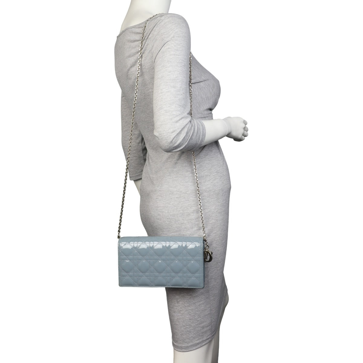 Dior Lady Dior Patent Cannage Pouch