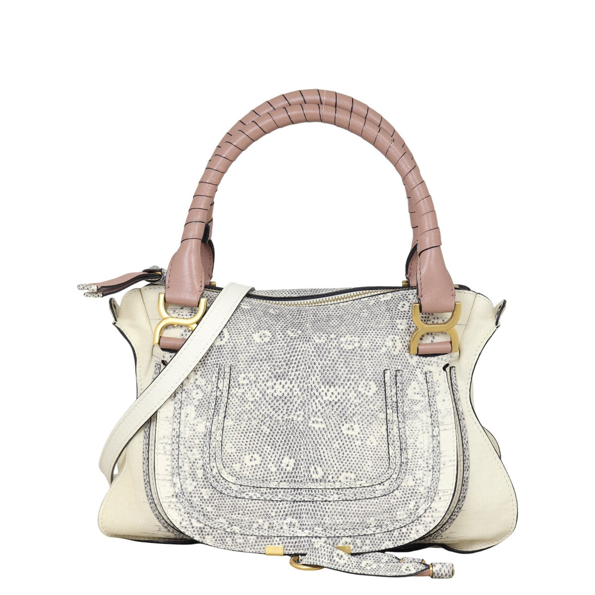 Chloe Marcie Medium Satchel Lizard Embossed