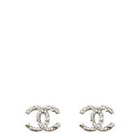 Chanel CC Crystal Stud Earrings