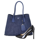 Prada Saffiano Denim Double Bag