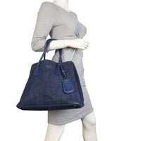 Prada Saffiano Denim Double Bag