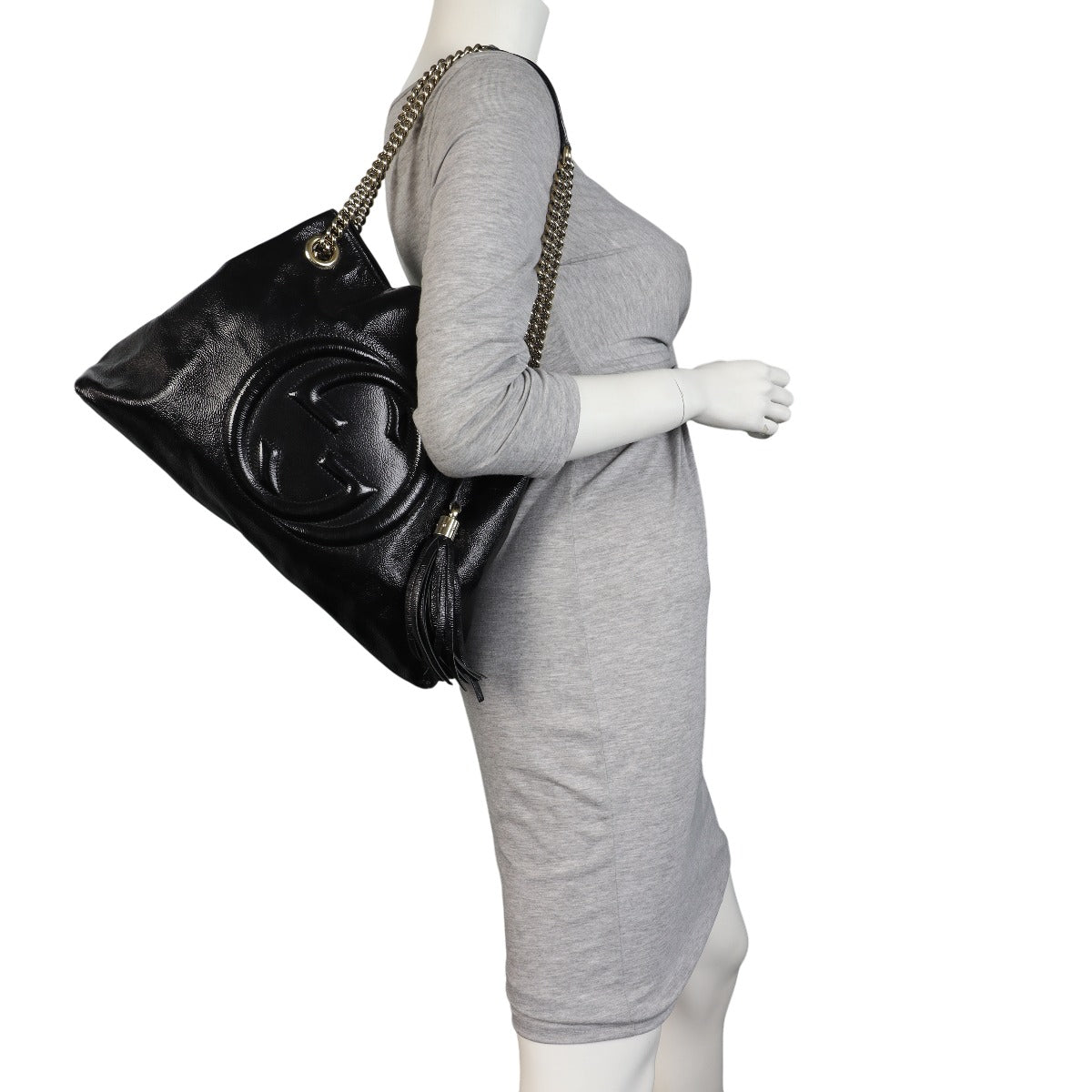 Gucci Soho Chain Shoulder Bag Medium Patent