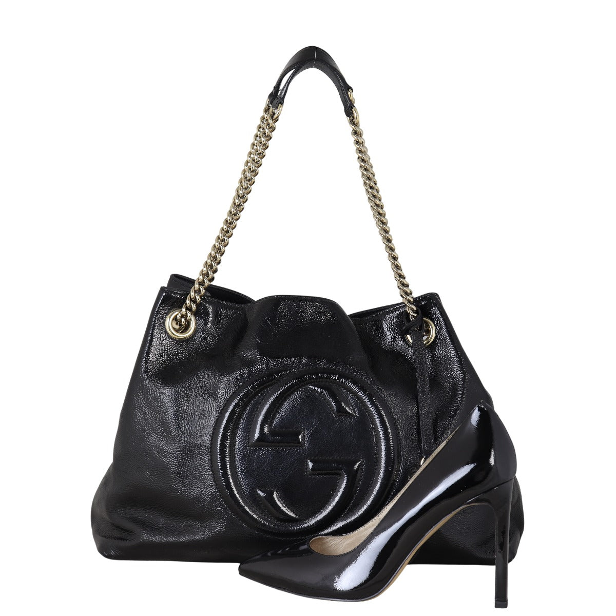 Gucci Soho Chain Shoulder Bag Medium Patent