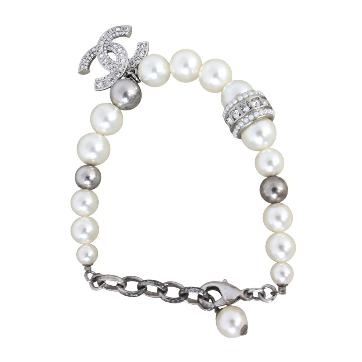 Chanel Crystal CC Pearl Bracelet