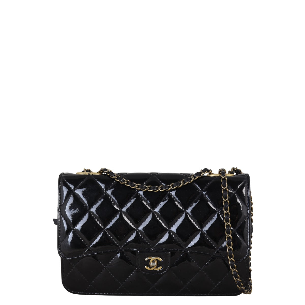 Chanel CC Eyelet Wallet On Chain Patent