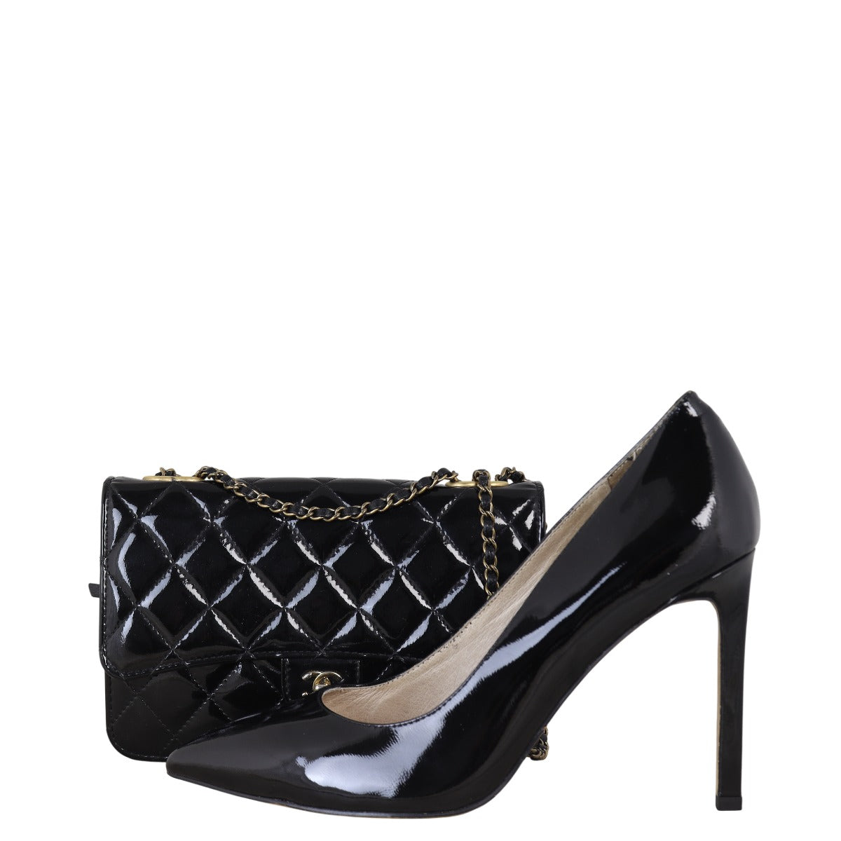 Chanel CC Eyelet Wallet On Chain Patent