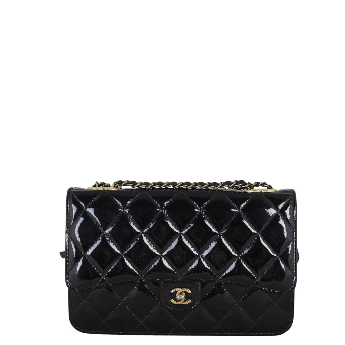 Chanel CC Eyelet Wallet On Chain Patent